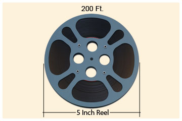 Transfer 5 inch 200 feet 8mm and 16mm films to digital