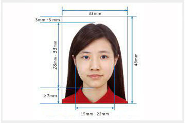 China passport photo and visa photo size 33mm x 48mm, detail specification