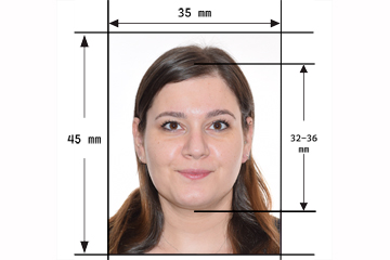 Czech Republic passport and visa photo size 35mm x 45mm with detail specification