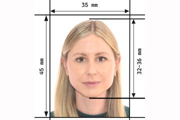 French passport and visa photo size 35mm x 45mm with detail specification