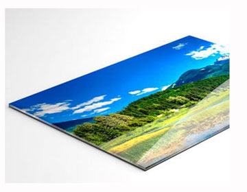 Print and mount poster on plexiglass